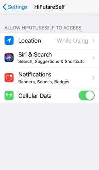 iOS App General Settings