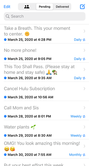 Select a Daily, Weekly, Monthly or Yearly repeat cadence for your future messages.